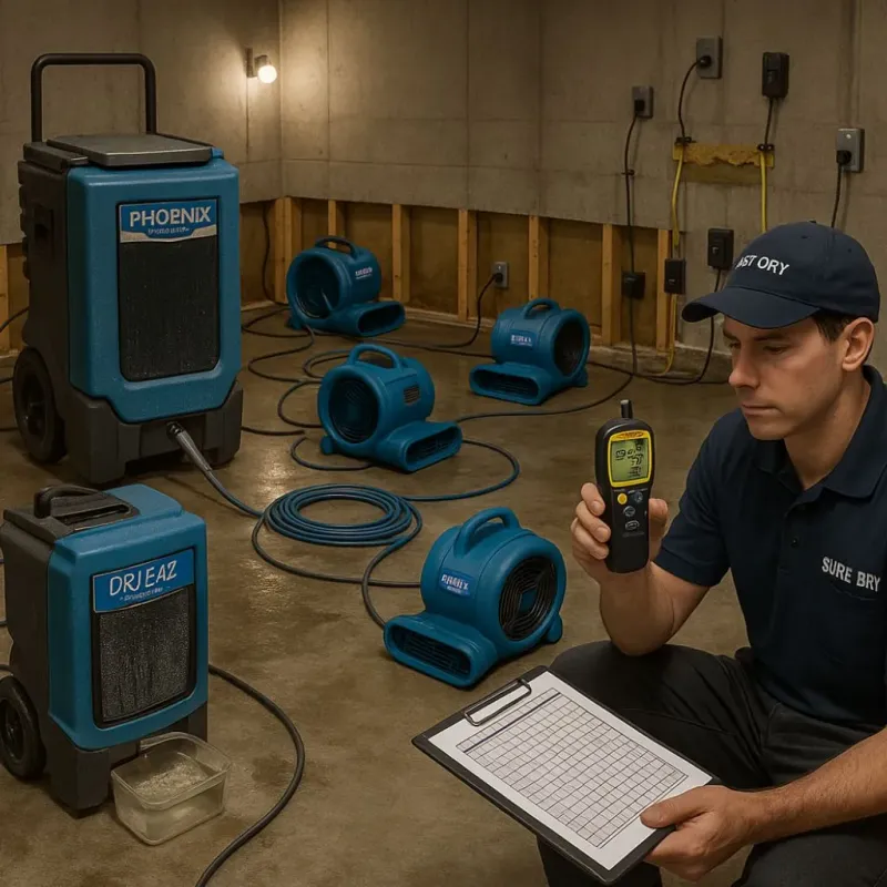 Structural Drying and Dehumidification process in Farmingdale, ME